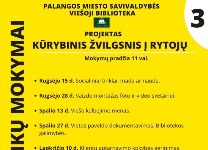 „Kūrybinis žvilgsnis į rytojų 3“ – projektas, kviesiantis bibliotekininkus semtis profesinių žinių 
