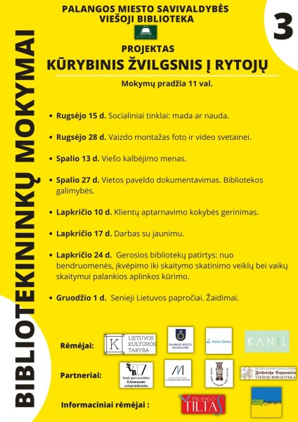 „Kūrybinis žvilgsnis į rytojų 3“ – projektas, kviesiantis bibliotekininkus semtis profesinių žinių 
