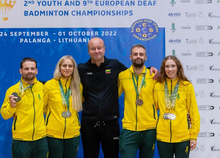 Palangoje vykusiame Europos kurčiųjų badmintonininkų čempionate – Lietuvos sportininkų medalių...