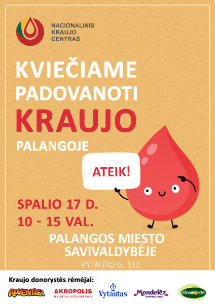 Spalio 17 d. Savivaldybėje – kraujo donorystės akcija