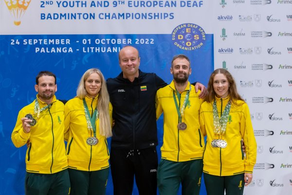 Palangoje vykusiame Europos kurčiųjų badmintonininkų čempionate – Lietuvos sportininkų medalių...
