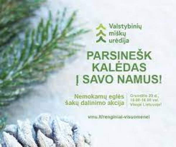Miškininkai gruodžio 20 d. kaip ir kasmet kviečia parsinešti Kalėdas į savo namus