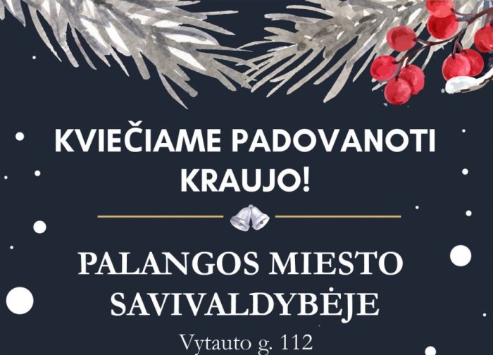 Sausio 25 d. Savivaldybėje – kraujo donorystės akcija