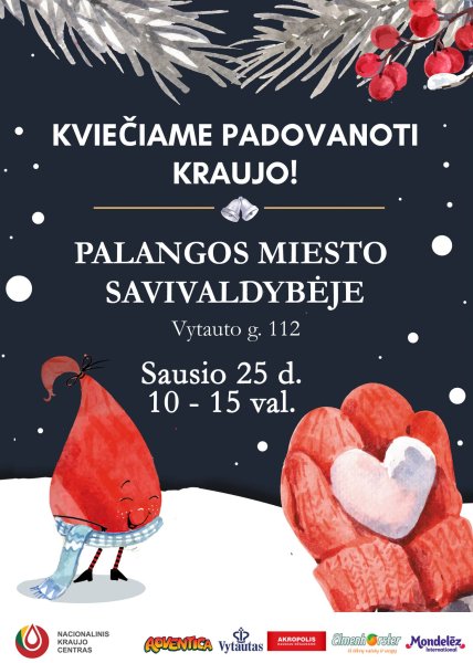 Sausio 25 d. Savivaldybėje – kraujo donorystės akcija