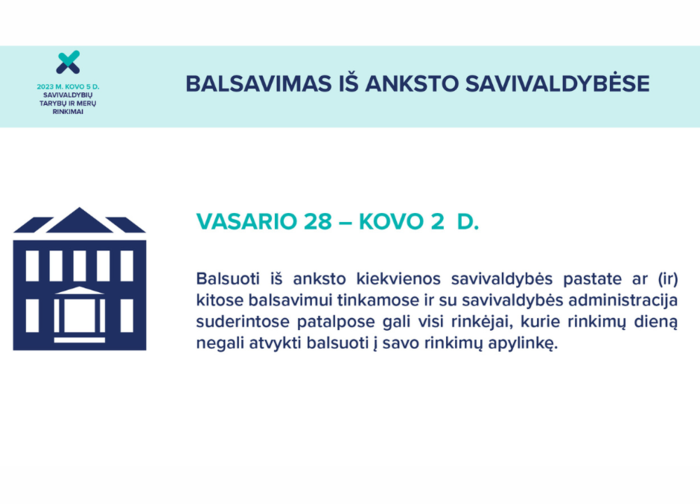 Informacija, kur ir kada balsuoti iš anksto