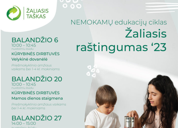 Nemokamų edukacijų ciklas „Žaliasis raštingumas 2023“