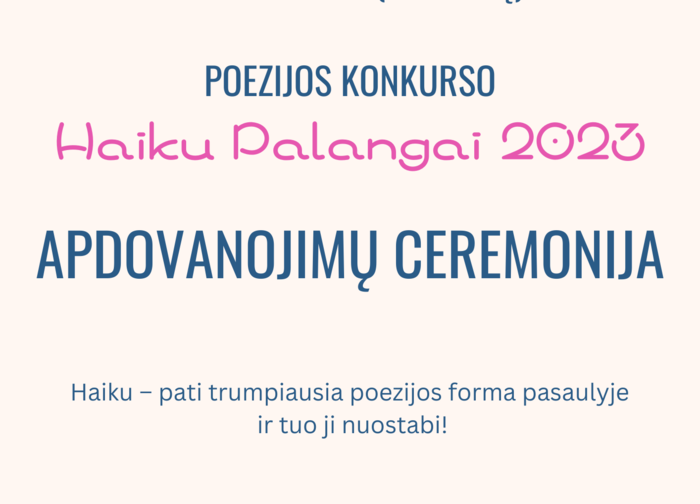 Visos Lietuvos haiku kūrėjai rinksis Palangoje