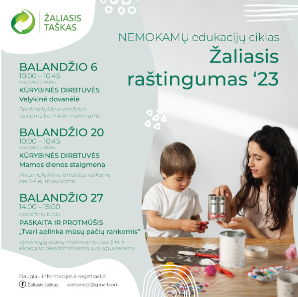 Nemokamų edukacijų ciklas „Žaliasis raštingumas 2023“