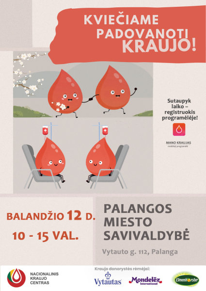Balandžio 12 d. Savivaldybėje – kraujo donorystės akcija
