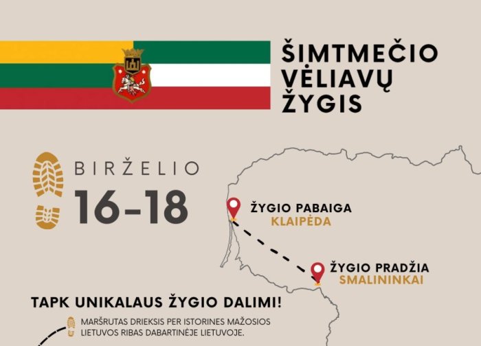 „Šimtmečio vėliavų žygis“: keliaukime Mažosios Lietuvos žeme iki mūsų Klaipėdos