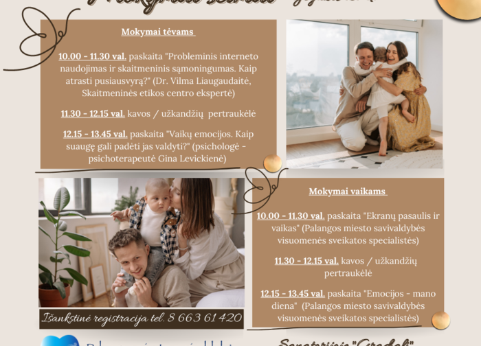 Gegužės 27 d. Palangos miesto visuomenės sveikatos biuras tėvus kartu su vaikais (4-10 metų)...