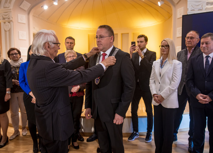 Šeštadienį Kurhauze inauguruotas Palangos miesto meras Šarūnas Vaitkus