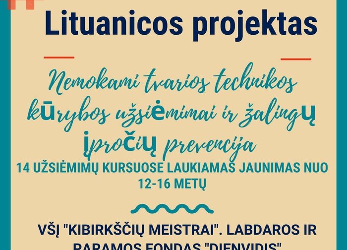 „Lituanicos projektas“į užsiėmimus kviečia 12-16 metų jaunimą