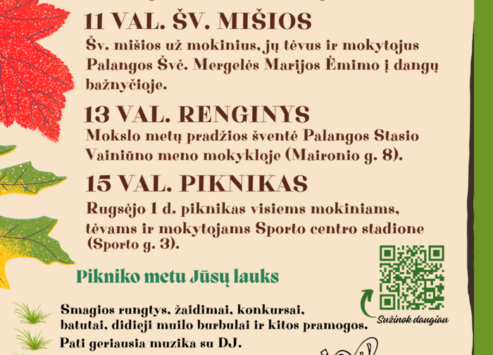 Mokslo ir žinių dieną kviečiame paminėti pikniku