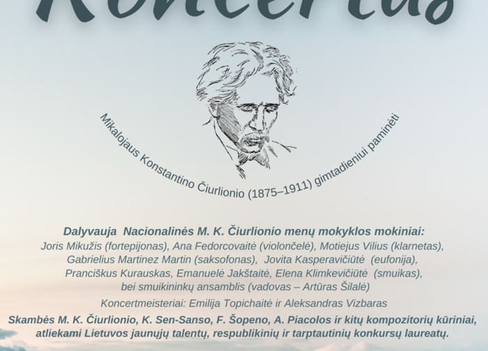 rugsėjo 29 d. Palangos kurorto muziejuje – jaunųjų Lietuvos talentų koncertas M. K. Čiurlioniui...