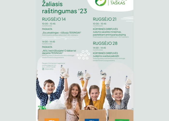 Nemokamos edukacijos mokiniams "Žaliasis raštingumas" 