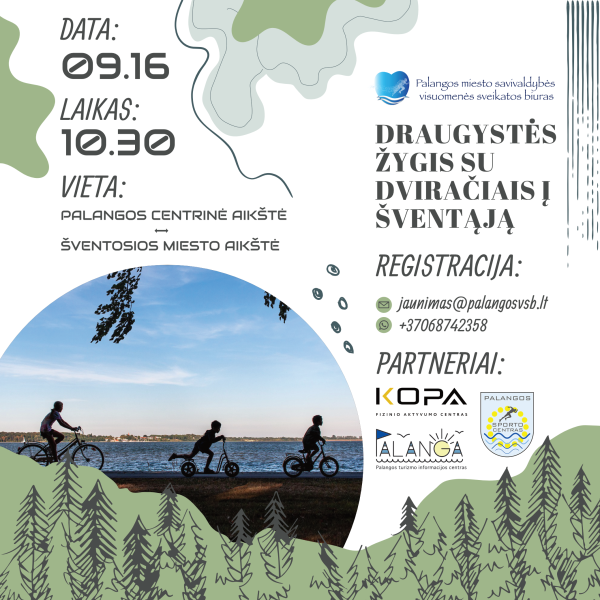 Kviečiame į Draugystės žygį su dviračiais į Šventąją