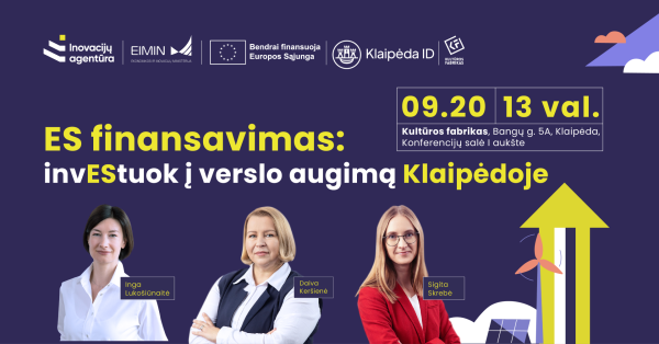 Rugsėjo 20 d. kviečiame į renginį - seminarą apie finansavimo galimybes