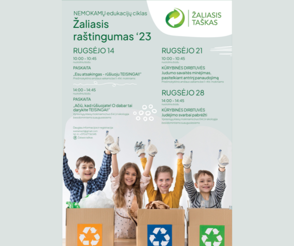 Nemokamos edukacijos mokiniams "Žaliasis raštingumas" 