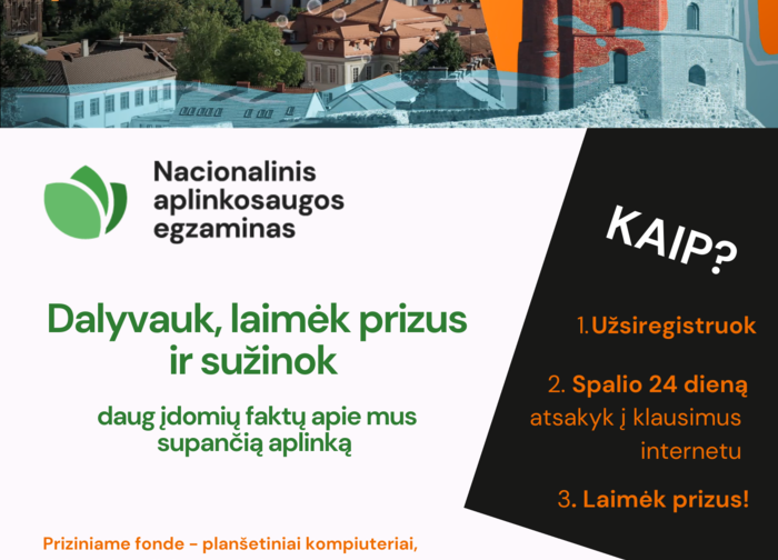 Spalio 24 d. – Nacionalinis aplinkosaugos egzaminas