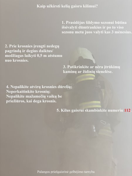 Palangos priešgaisrinės gelbėjimo tarnybos specialistai informuoja