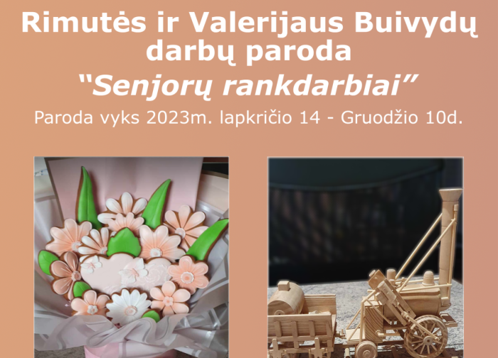 Kviečiame aplankyti naują parodą „Senjorų rankdarbiai“