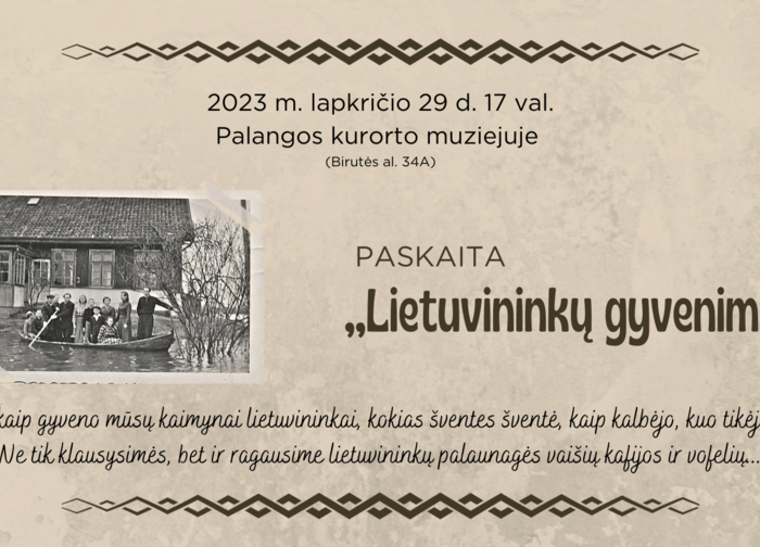 Lapkričio 29 d. Palangos kurorto muziejuje vyks susitikimas su lietuvninkais