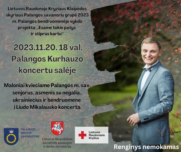 Lapkričio 20 d. Kurhauze – nemokamas Liudo Mikalausko koncertas