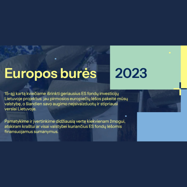 Kviečiame balsuoti „Europos burė 2023" ir išrinkti geriausią projektą