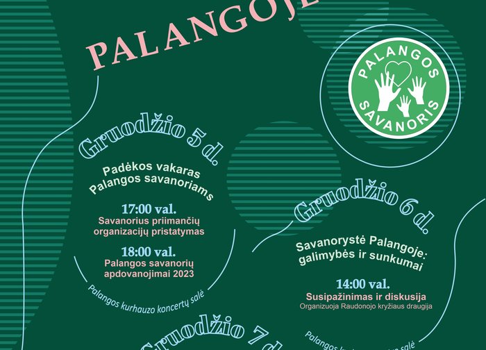 Gruodžio 5 d. Kurhauze - padėkos Palangos savanoriams vakaras