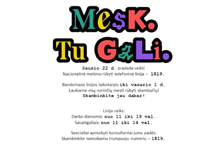 Nemokama telefono linija norintiems mesti rūkyti