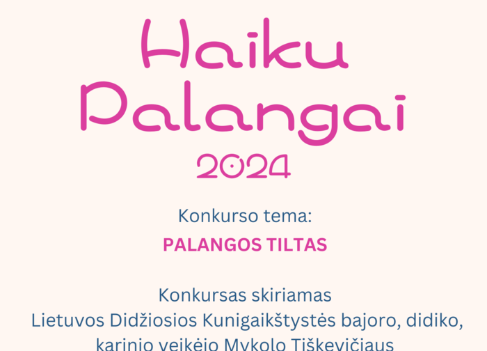 Kviečiame dalyvauti poezijos konkurse „Haiku Palangai 2024“