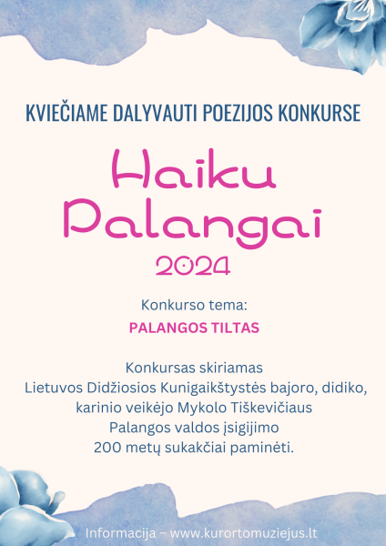 Kviečiame dalyvauti poezijos konkurse „Haiku Palangai 2024“