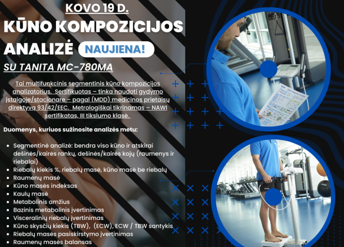 Kovo 19 d. Palangos miesto visuomenės sveikatos biuras kviečia atlikti kūno kompozicijos analizę