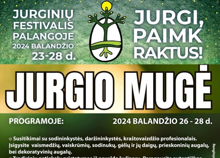 Balandžio 26 – 28 dienomis Palangoje šurmuliuos "Jurgio mugė 2024"