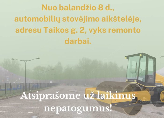 BĮ Palangos miesto rinkliavų centras informuoja