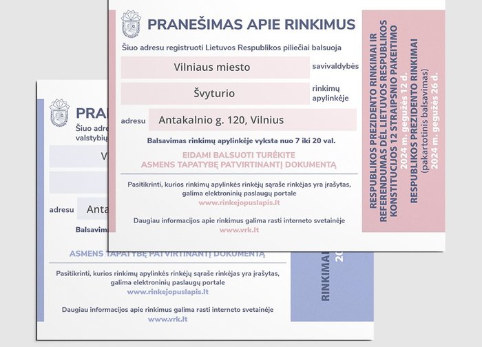 Rinkėjų pašto dėžutėse – pranešimai apie dvejus rinkimus