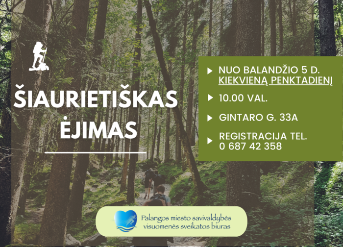 Palangos miesto visuomenės sveikatos biuras penktadieniais kviečia į pasivaikščiojimus su...