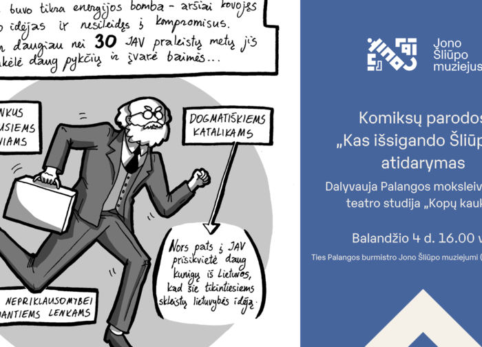 Jono Šliūpo muziejus kviečia į komiksų parodos, skirtos pirmajam Palangos burmistrui, atidarymą