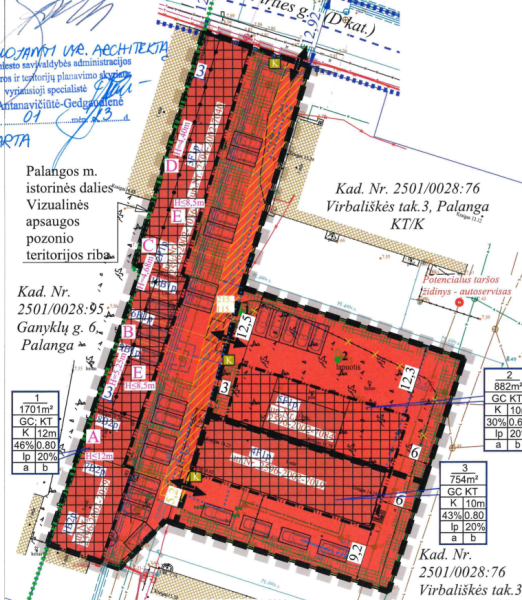 Pritarta Palangos miesto centrinės dalies detaliojo plano koregavimo žemės sklype, Pirties g. 4B,...