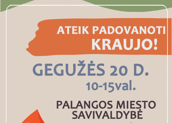 Nacionalinis kraujo centras kviečia dovanoti kraujo