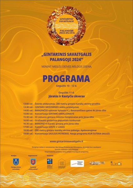 Gintarinis savaitgalis Palangoje. Renginių programa