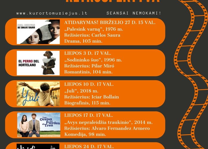 Palangos kurorto muziejuje - ispanų filmų retrospektyva