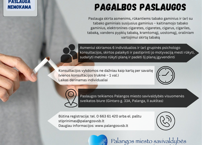 Nemokama paslauga norintiems mesti rūkyti