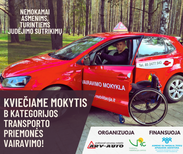 Startuoja nemokami vairavimo mokymai asmenims, turintiems judėjimo sutrikimų 