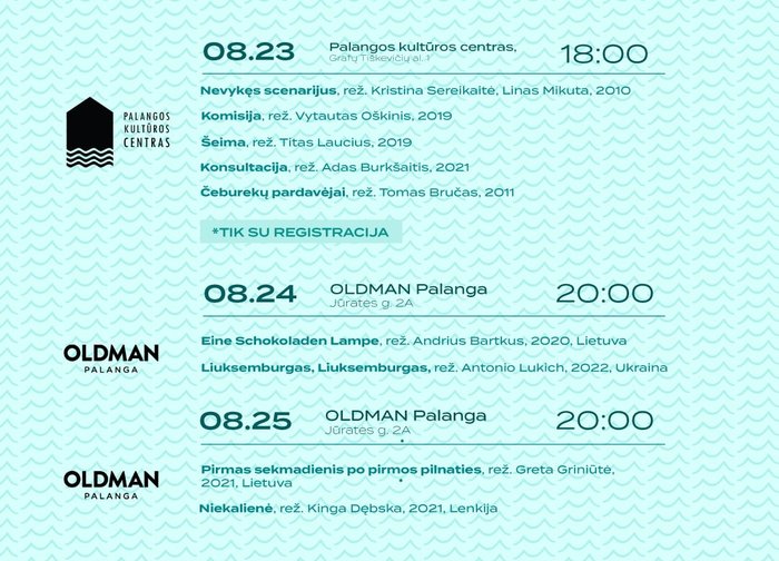 Rugpjūčio pabaigoje – vasaros kino nuotykis Palangoje