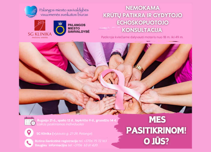 Palangos miesto savivaldybės visuomenės sveikatos biuras kviečia į nemokamą patikrą ir konsultaciją