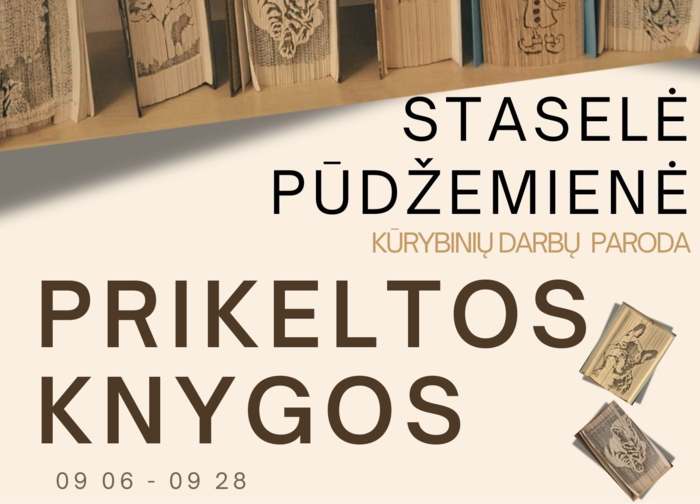 Bibliotekos abonementą puošia S. Pūdžemienės „Prikeltos knygos“