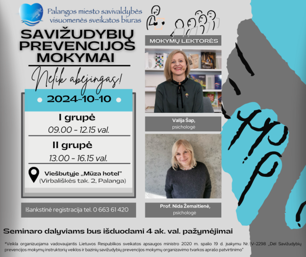 Savižudybių prevencijos mokymai - Nelik abejingas!