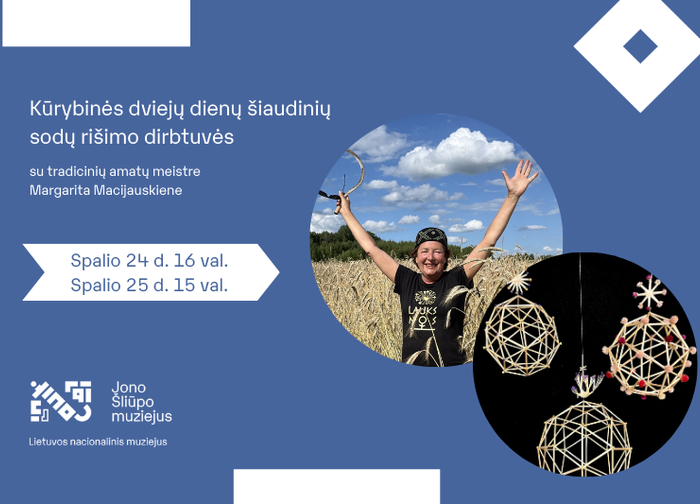 Kūrybinės dviejų dienų šiaudinių sodų rišimo dirbtuvės